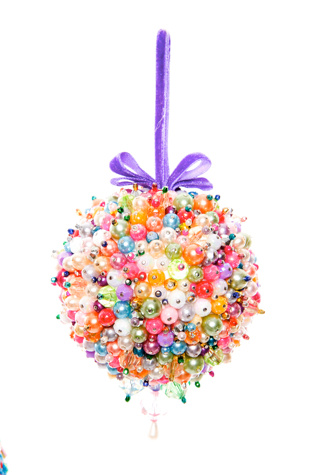 Crazy Beaded Ball Ornament