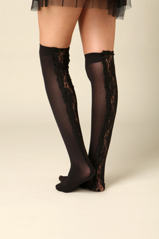 Lace Inset Over The Knee Socks