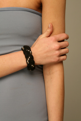 Braided Rope & Rhinestone Bracelet