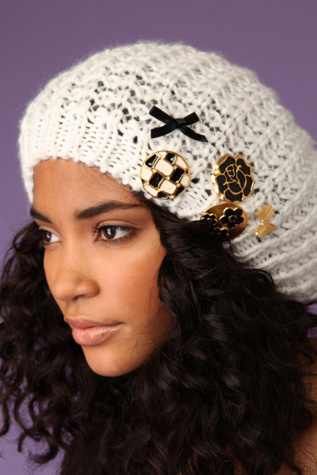 Oversized Button Beret