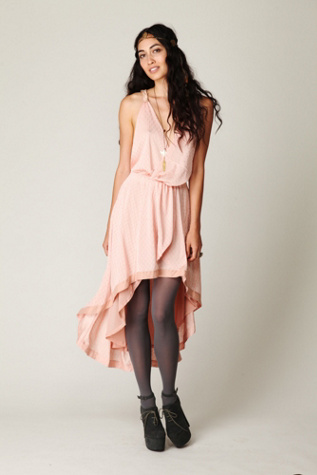 Free People FP New Romantics Persephone Drape Dress - Peach Champagne S