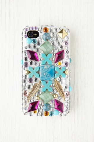 free people, case, iphone, gem, bedazzled, jeweled, stud