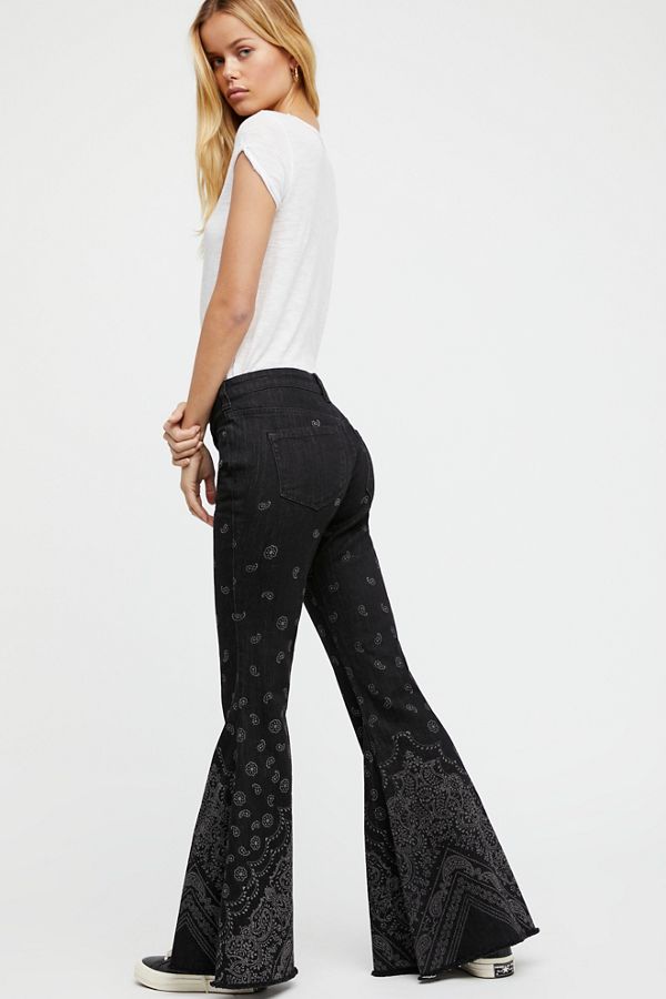 black super flare jeans