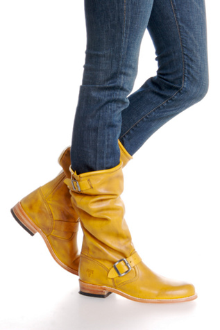 Free People Clothing Boutique > Frye Engineer Slouch Boots :  boots shoes yellow