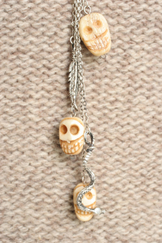 Fallon Happy Skulls & Chains Necklace