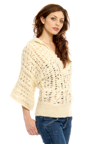 Pointelle Kimono Hoodie