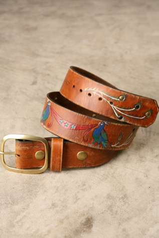 Peacocks Embossed Belt