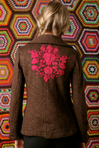 Embroidered Pea Coat