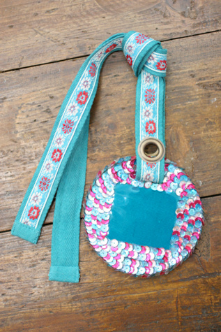 Sequin Jetsetter Luggage Tag