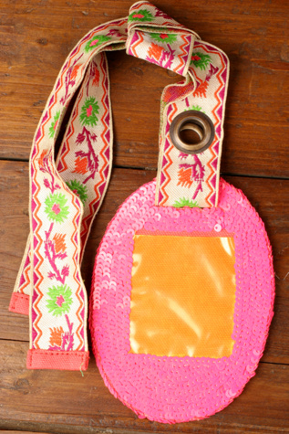 Sequin Jetsetter Luggage Tag