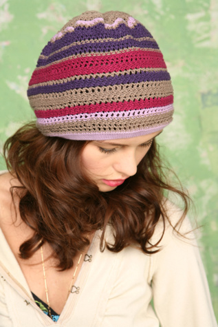 Pointelle Stripe Beret
