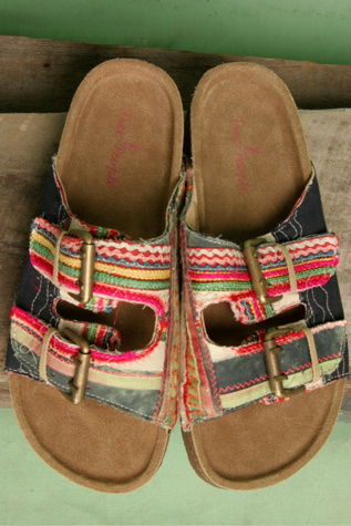 Ethnic Patch Double Strap Footbed