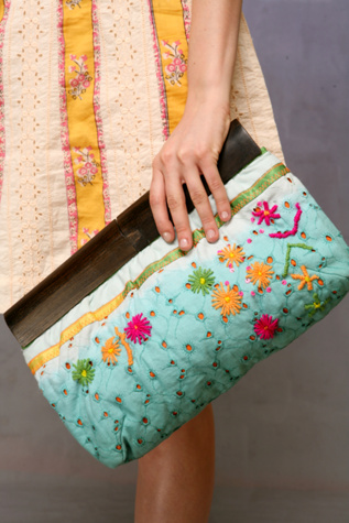Free People Clothing Boutique > Dip Dye Embroidered Wood Handle Clutch from freepeople.com