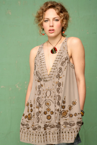 Gold Embroidered Swing Tunic