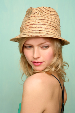 Striped Raffia Fedora