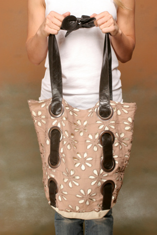 Eyelet Pop Flower Cinch Bag