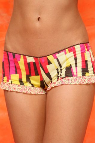 Vivid Printed Ruffle Trim Boxer