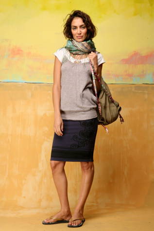 Surf Print Pencil Skirt