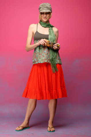 Smocked Mesh Skirt