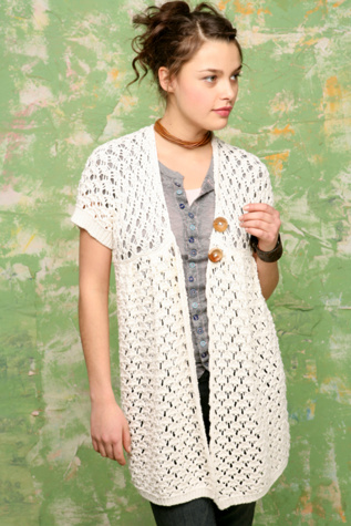 Cotton Geo Pointelle Cardigan