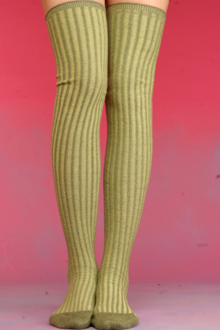 Ribbed Surprise Over the Knee Socks