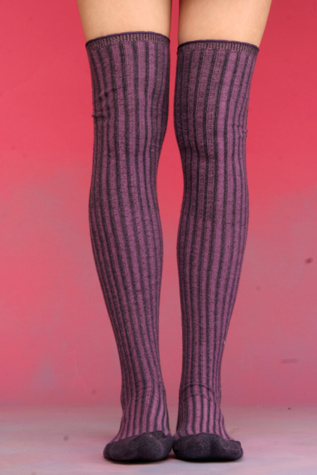 Ribbed Surprise Over the Knee Socks