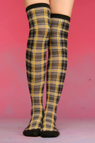 Plaid Over the Knee Socks