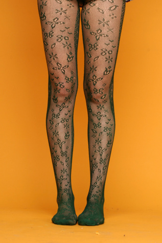 Creeping Flowers Crochet Tights