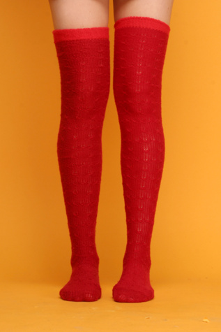 Free People Clothing Boutique > Textured Over-the-Knee Socks from freepeople.com