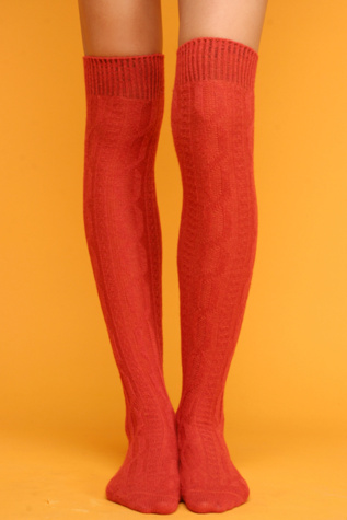 Cable Over-the-Knee Socks
