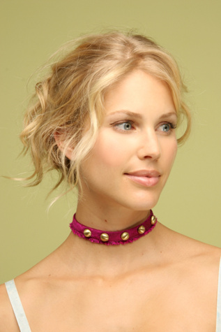 Studded Silk Choker