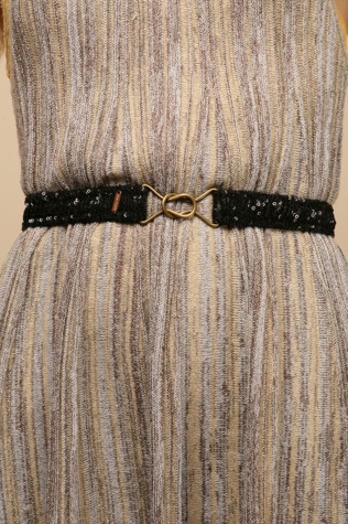Cinched Sequin Stretch Belt