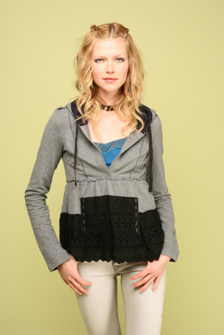Tiered Eyelet Hoodie