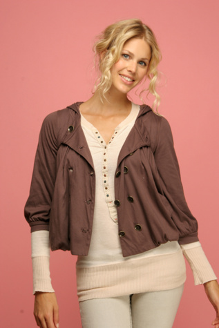 Double The Buttons Hooded Jacket