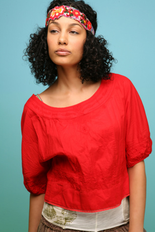 Embroidered Voile Dolman Top