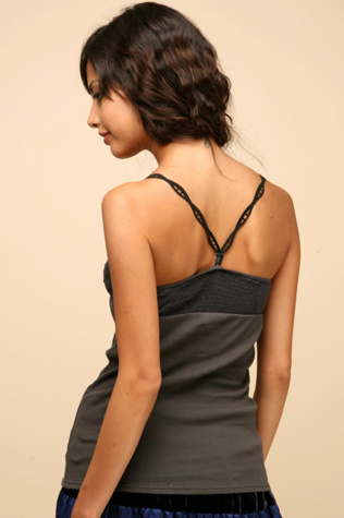 Thermal Embroidered Smocked Back Cami