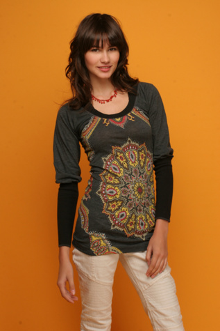 Grazing Peacock Long Sleeved Top
