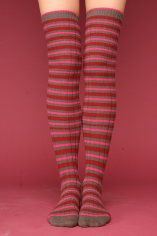 Free People Clothing Boutique > Mountain Stripe Over The Knee Socks from freepeople.com