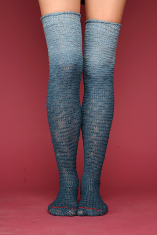 Dip-Dye Textured Over The Knee Socks