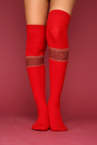 Honeycomb Banded Over The Knee Socks