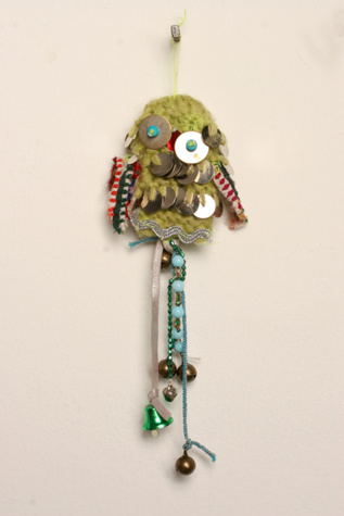 Sequin Crochet Owl  Ornament 