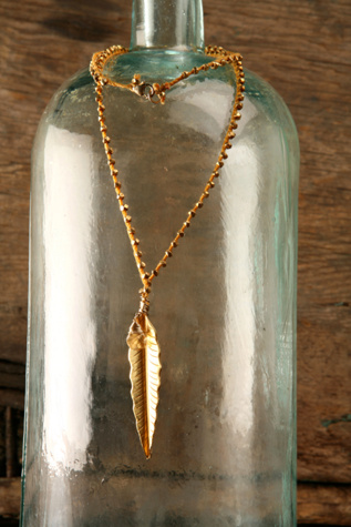 Golden Feather Necklace