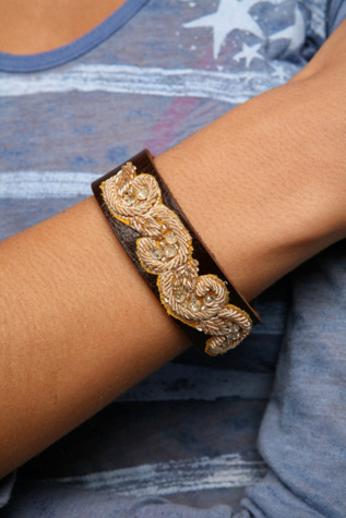 Swirling Leather Cuff