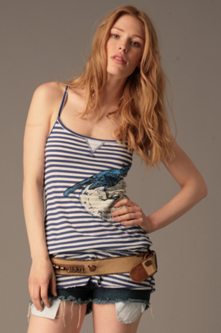 Blue Bird Screen Print Racerback Slip