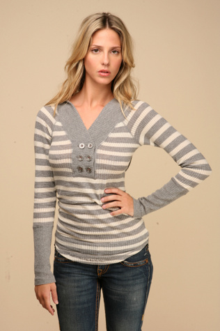 Hooded Pointelle Crew