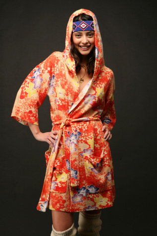 Cashmere Printed Kimono Robe