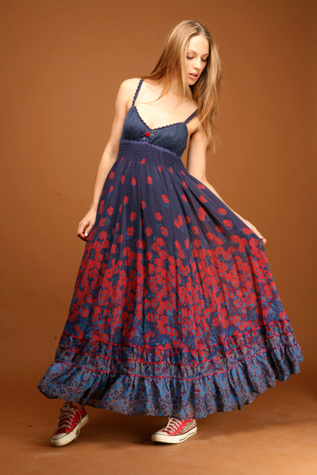 Falling Flowers Silk Dress