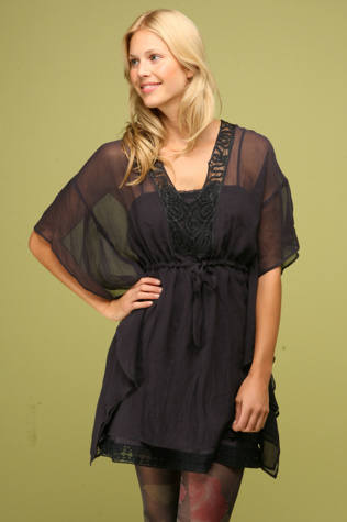 Crinkled Chiffon Caftan