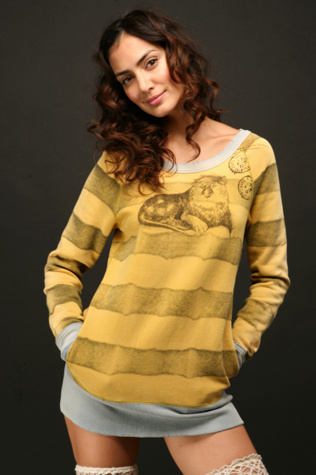 We The Free Striped Sweatshirt Crew