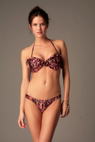Feather Frill Bandeau Bikini :  beach bikini free people bathing suit